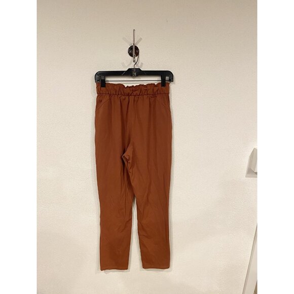 Lululemon Pants Womens 6 Brown Paperbag Waist Drawstring Joggers Lounge Casual - Picture 5 of 5